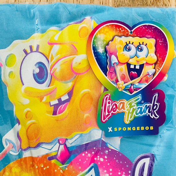 NWT Rare! Spongebob x Lisa Frank: Small & Medium Mint Blue Girls Tank Top - Picture 4 of 4